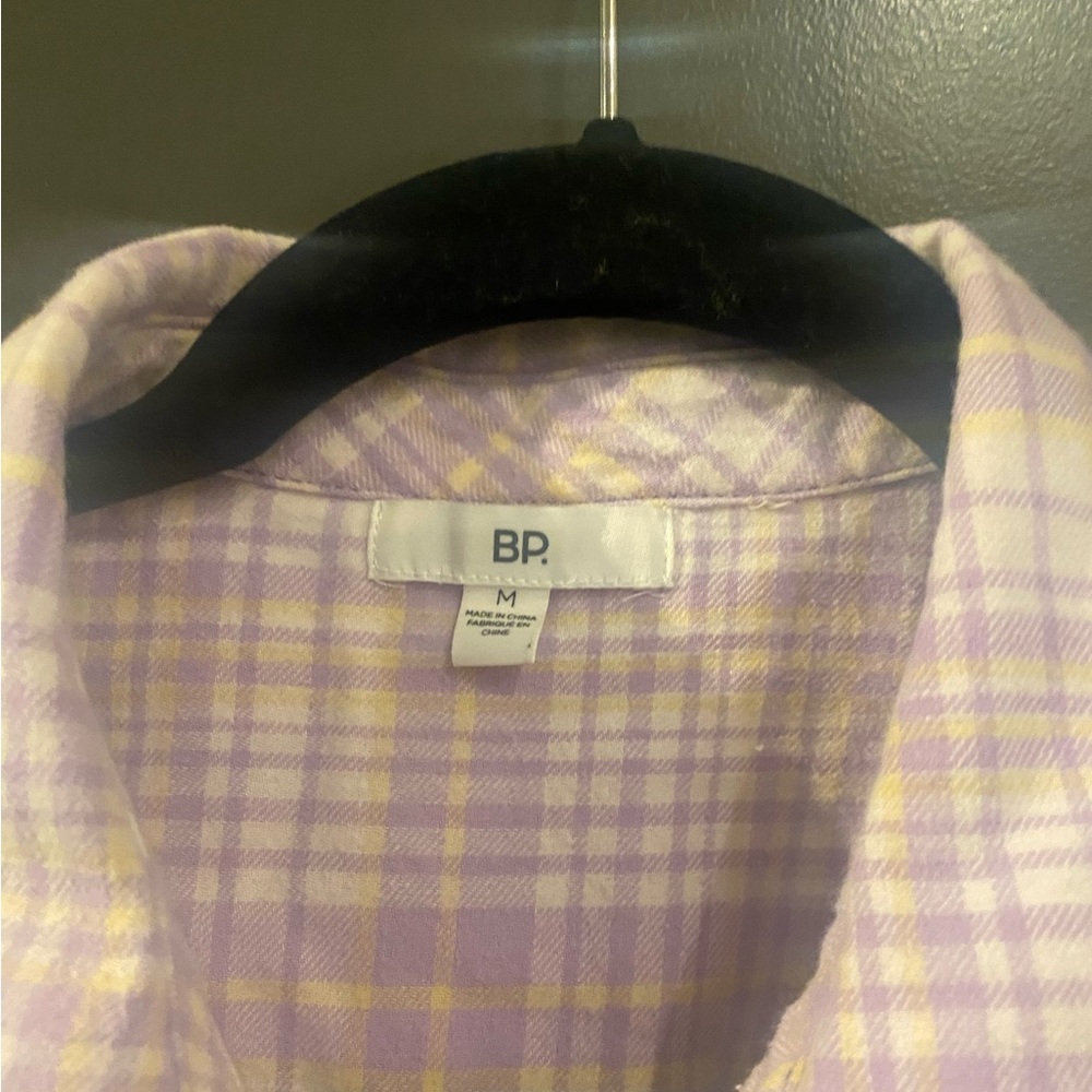 BP Plaid Button-Up Shirt in Light Purple - Picture 4 of 5